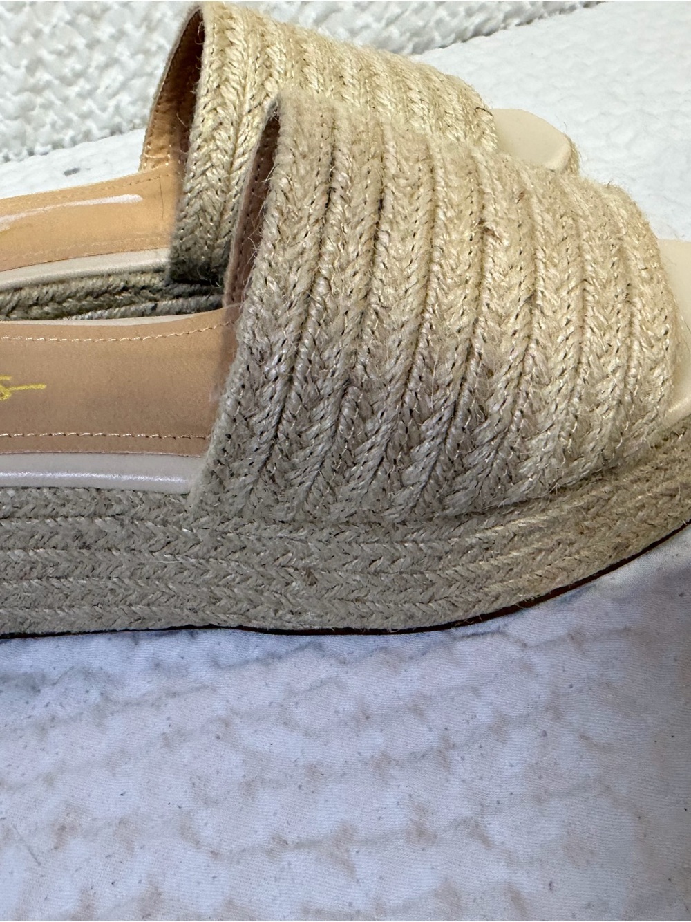 Lulu's Natural Beige Espadrille Platform Slide Sandals